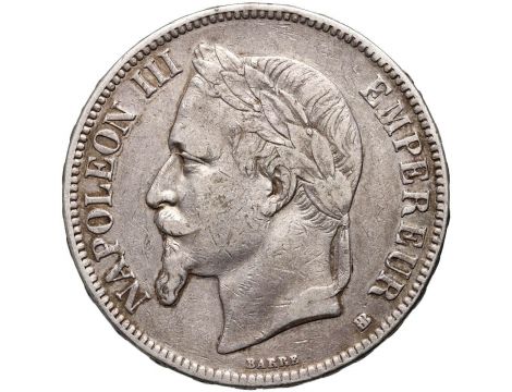 Srebrna moneta 5 franków francuskich Napoleon III - 2
