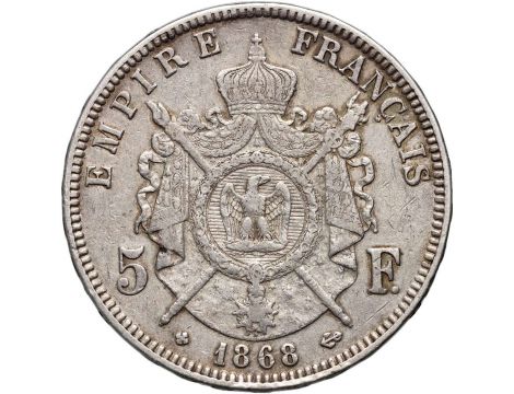 Srebrna moneta 5 franków francuskich Napoleon III - 3