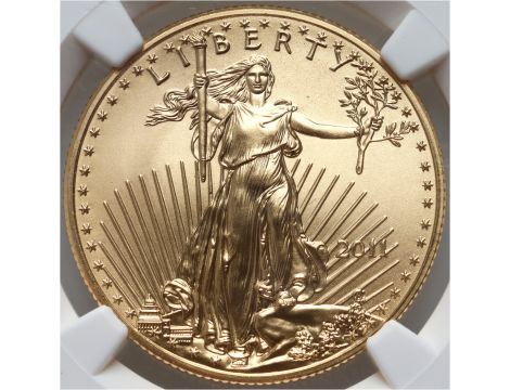 3794. USA, 25 dolarów 2011, Gold Eagle, NGC MS70, 1/2 uncji złota - 2