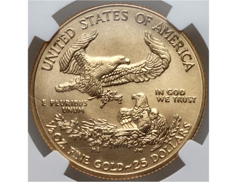 3794. USA, 25 dolarów 2011, Gold Eagle, NGC MS70, 1/2 uncji złota - 3