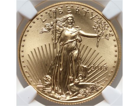 3795. USA, 25 dolarów 2018, Gold Eagle, NGC MS70, 1/2 uncji złota - 2