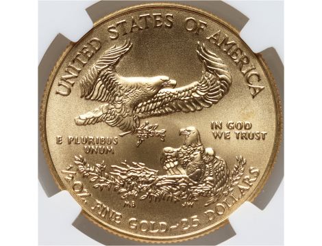 3795. USA, 25 dolarów 2018, Gold Eagle, NGC MS70, 1/2 uncji złota - 3
