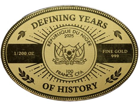 3809. Niger, 100 franków 2025, Upadek muru berlińskiego, 1/200 uncji - 2