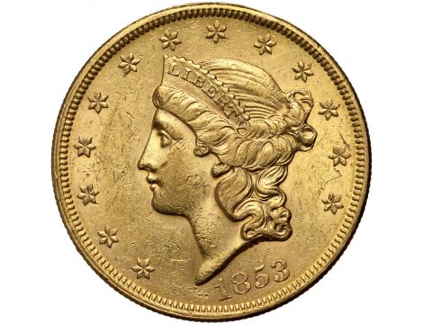 3817. USA, 20 dolarów 1853, Filadelfia, Liberty