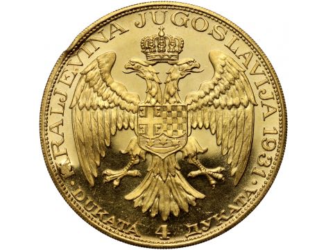 3821. Jugosławia, Aleksander I, 4 dukaty 1831, Ptaki - 2