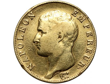 3822. Francja, Napoleon I, 40 franków An 14 (1805) W/A, Lille - rzadkie