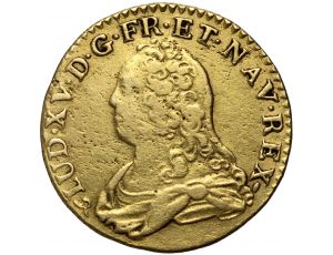 3823. Francja, Ludwik XV, Louis d'or aux lunettes 1726 B, Rouen - rzadki