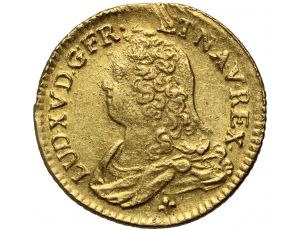 3824. Francja, Ludwik XV, Louis d'or aux lunettes 1736 K, Bordeaux - rzadki