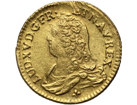 3824. Francja, Ludwik XV, Louis d'or aux lunettes 1736 K, Bordeaux - rzadki