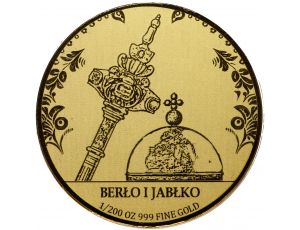 3828. Gabon, 50 franków 2024, Berło i jabłko, 1/200 uncji złota