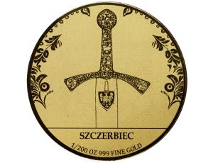 3829. Gabon, 50 franków 2024, Szczerbiec, 1/200 uncji złota