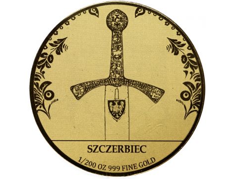 3829. Gabon, 50 franków 2024, Szczerbiec, 1/200 uncji złota