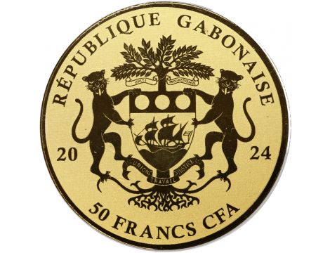 3829. Gabon, 50 franków 2024, Szczerbiec, 1/200 uncji złota - 2