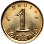 3839. Francja, 1 centym 2001, Ostatni centym - 2