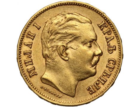 3840. Serbia, Milan I, 20 dinarów 1882 V, Wiedeń