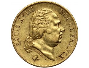 3862. Francja, Ludwik XVIII, 40 franków 1820 A, Paryż - rzadki rocznik