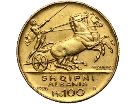 3864. Albania, Ahmed Zogu, 100 franga ari 1926 R, Rzym - 2