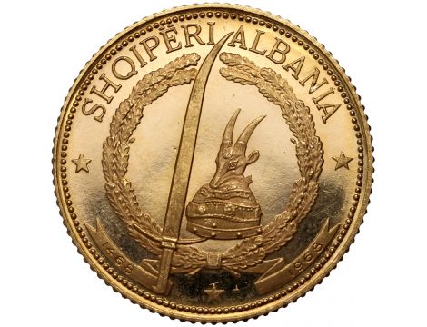 3865. Albania, 20 leke 1968, Skanderbeg, Paryż - ekstremalnie rzadkie