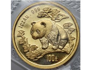 3871. Chiny, 100 juanów 1997, Panda, 1 uncja złota