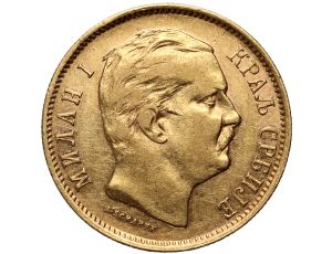 3880. Serbia, Milan I, 10 dinarów 1882 V, Wiedeń