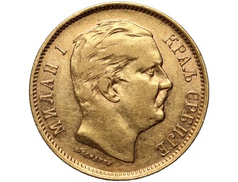 3880. Serbia, Milan I, 10 dinarów 1882 V, Wiedeń