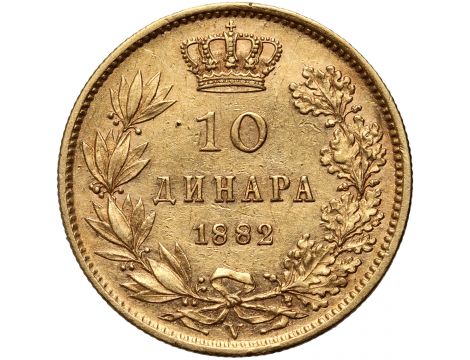 3880. Serbia, Milan I, 10 dinarów 1882 V, Wiedeń - 2
