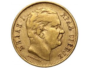 3881. Serbia, Milan I, 10 dinarów 1882 V, Wiedeń