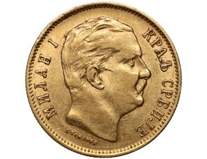3882. Serbia, Milan I, 10 dinarów 1882 V, Wiedeń