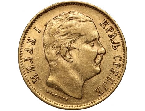 3882. Serbia, Milan I, 10 dinarów 1882 V, Wiedeń