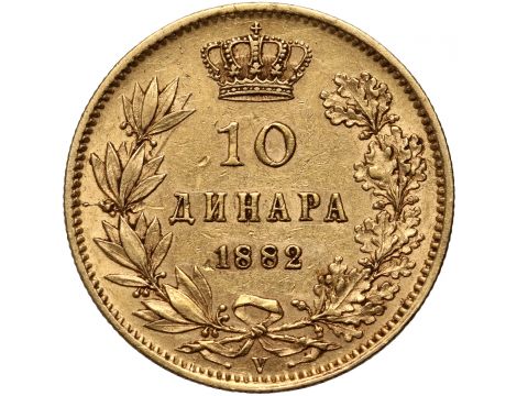 3882. Serbia, Milan I, 10 dinarów 1882 V, Wiedeń - 2