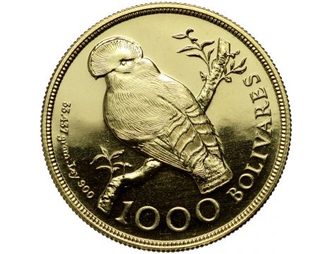 3888. Wenezuela, 1000 boliwarów 1975, Skalikurek gujański