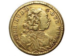 3891. Niemcy, Wirtembergia, Eberhard Ludwik, 1/2 karolina 1733, Stuttgart - rzadszy