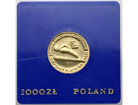 3900. Polska, PRL, 2000 złotych 1980, Lake Placid