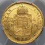 3902. Węgry, Franciszek Józef I, 4 forinty/10 franków 1884 KB, PCGS AU55 - 4