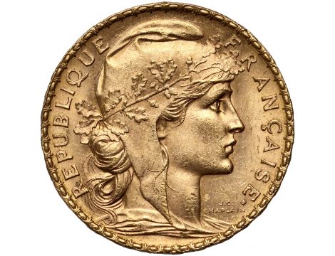 3911. Francja, 20 franków 1904, Marianna i Kogut
