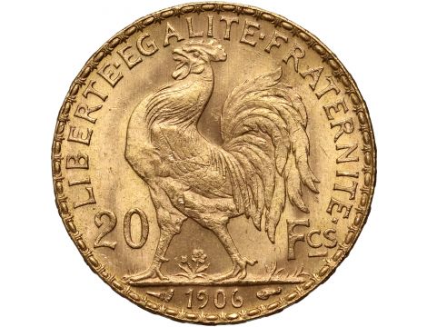 3913. Francja, 20 franków 1906, Marianna i Kogut - 2