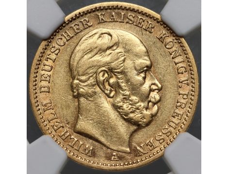 3928. Niemcy, Prusy, Wilhelm I, 20 marek 1871 A, Berlin, NGC AU55 - 2
