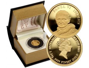 3940. Fidżi, 10 dolarów 2007, Papież Paweł VI, 1/25 uncji złota