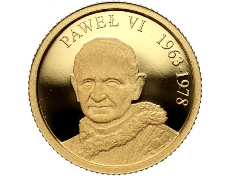 3940. Fidżi, 10 dolarów 2007, Papież Paweł VI, 1/25 uncji złota - 2