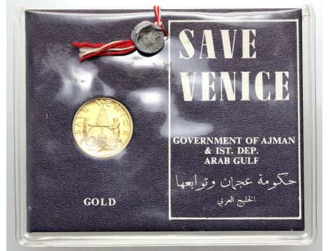 3943. Ajman, 25 riali 1971, Ratowanie Wenecji - oryginalne etui z plombą