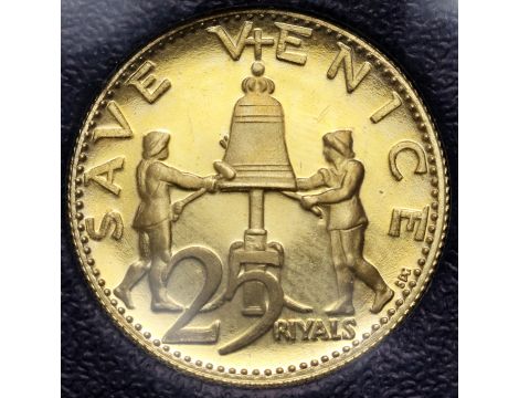 3943. Ajman, 25 riali 1971, Ratowanie Wenecji - oryginalne etui z plombą - 3
