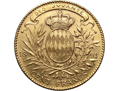 3944. Monako, Albert I, 100 franków 1891 A, Paryż - 2
