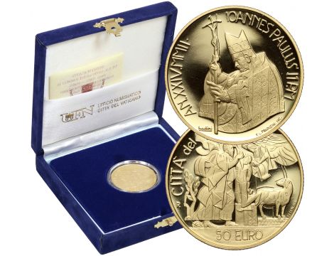 3963. Watykan, Jan Paweł II, 50 euro 2002, Ofiara Abrahama