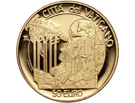 3965. Watykan, Jan Paweł II, 50 euro 2003, Mojżesz otrzymuje 10 Przykazań - 3