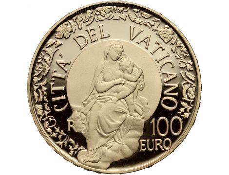3989. Watykan, Benedykt XVI, 100 euro 2012, Madonna z Foligno - 3