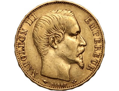 3998. Francja, Napoleon III, 20 franków 1855 A, Paryż