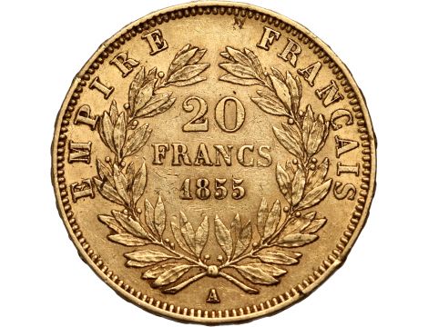 3998. Francja, Napoleon III, 20 franków 1855 A, Paryż - 2