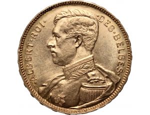4038. Belgia, Albert I, 20 franków 1914, Des Belges