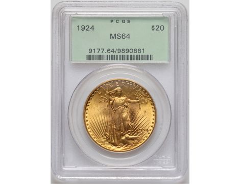 4060. USA, 20 dolarów 1924, Filadelfia, Saint-Gaudens, PCGS MS64
