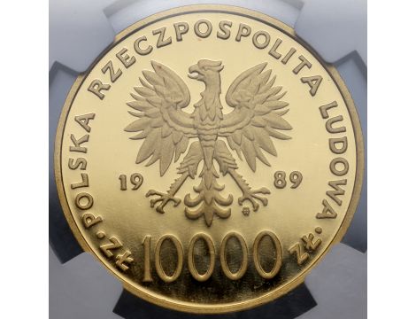 4067. Polska, 10000 złotych 1989, Jan Paweł II Kratka NGC PF68 Ultra Cameo - 3